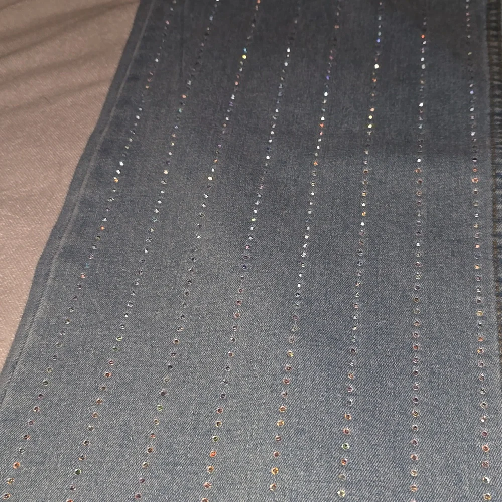 Almost Famous Sparkling Blue Flare Jeans - Picture 3 of 12
